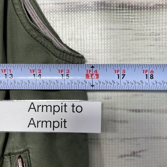 Inked & Faded Moto Vest Army Green Zip Size Small - Picture 9 of 13